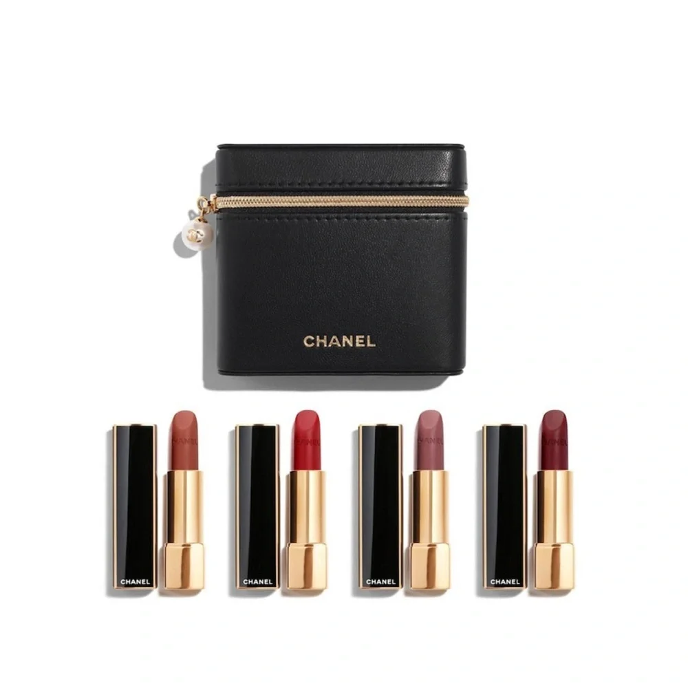 Chanel Rouge Allure Velvet set of 4 luminous matte lipstick in pearl zipper pull